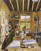 Sir William Orpen Major A.N.Lee in his hut ofice at Beaumerie-sur-Mer china oil painting reproduction